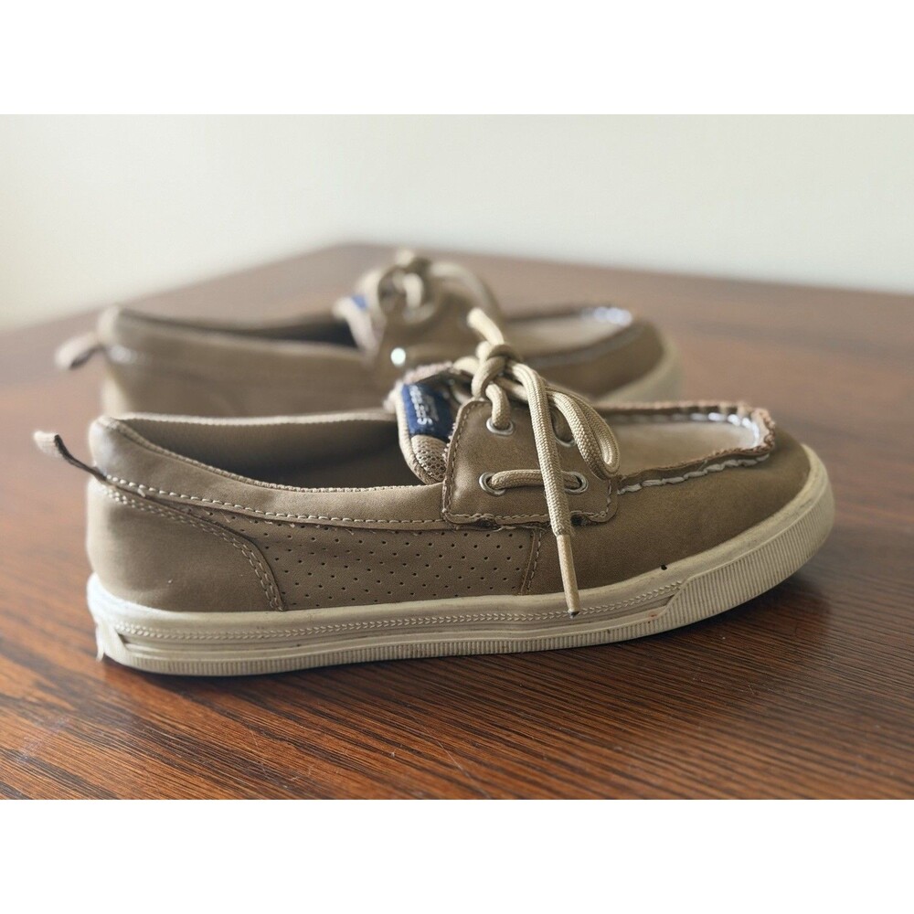 Sperry Top Sider Kids Boat Shoes Tan Leather Lace Up Size 1 M - Picture 4 of 10
